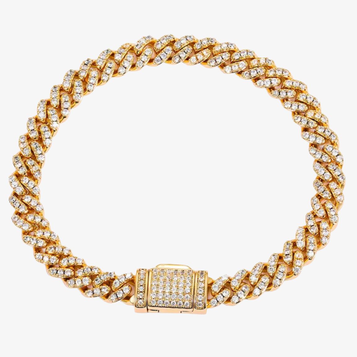 ICED OUT GOLD VVS CUBAN LINK BRACELET