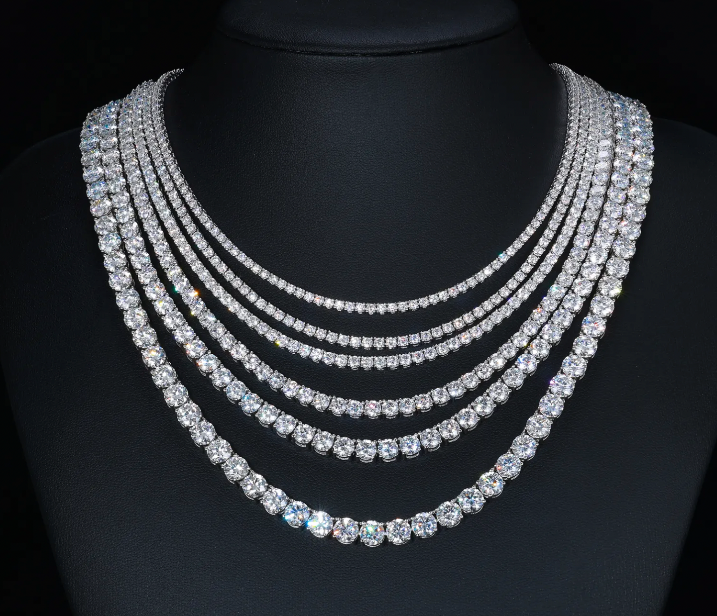 LUXURY VVS 1 CLUSTER TENNIS CHAIN 5MM