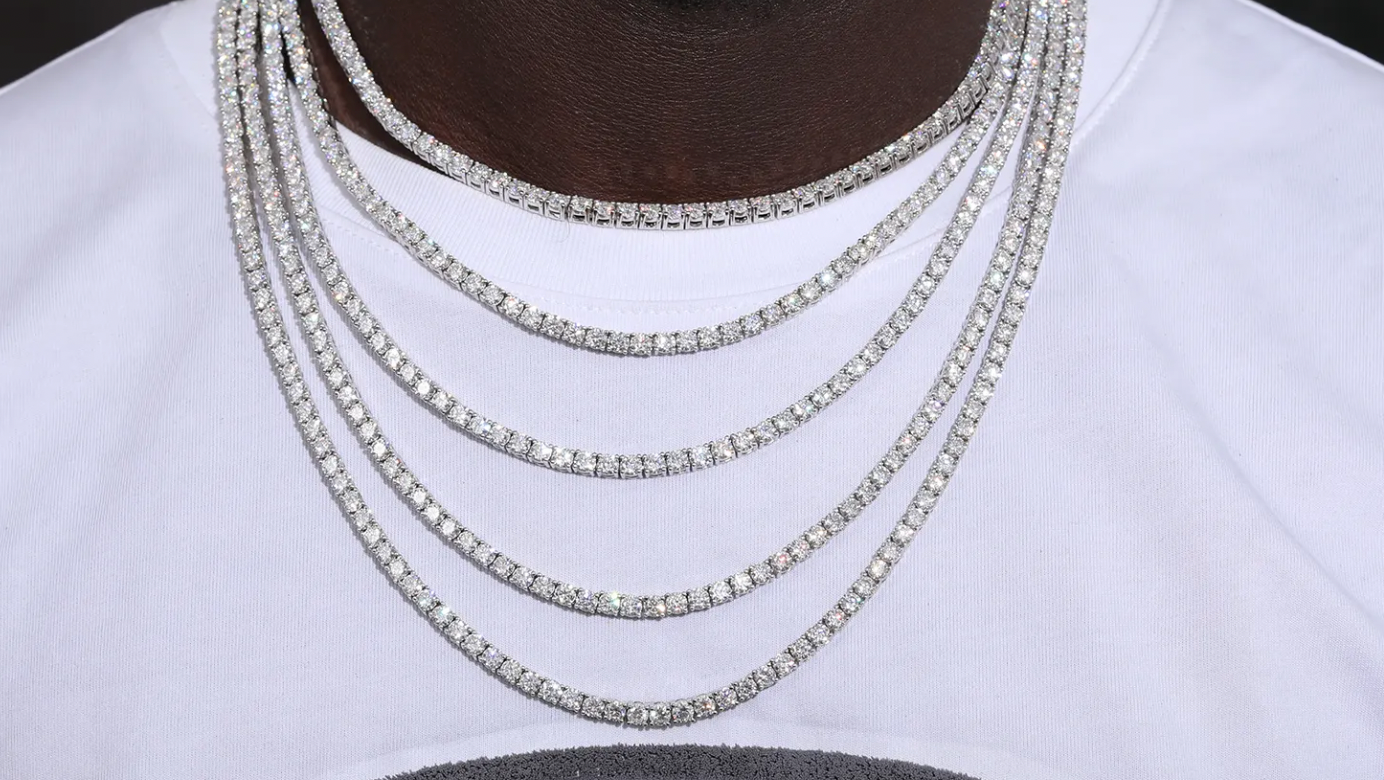 LUXURY VVS 1 CLUSTER TENNIS CHAIN 5MM