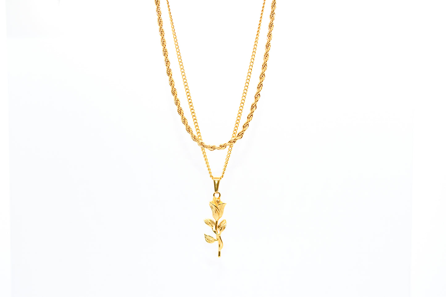 GOLD LAYERED ROSE NECKLACE