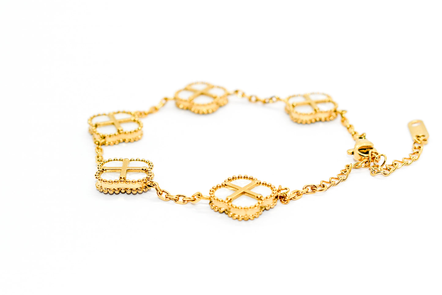 SR CLOVER BRACELET - WHITE