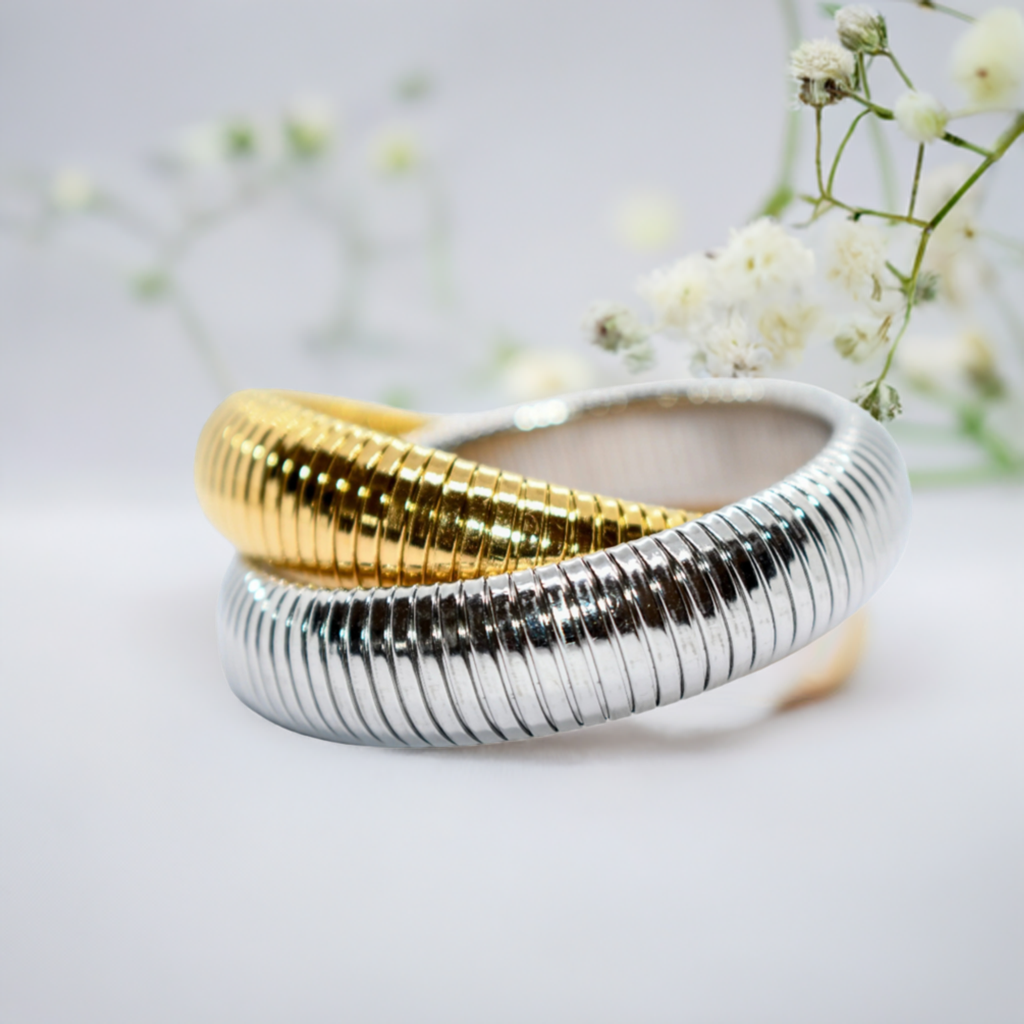 2 TONE DOUBLE LAYER BRACELET