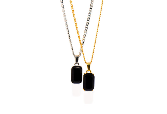 NATURAL OBSIDIAN STONE CHAIN