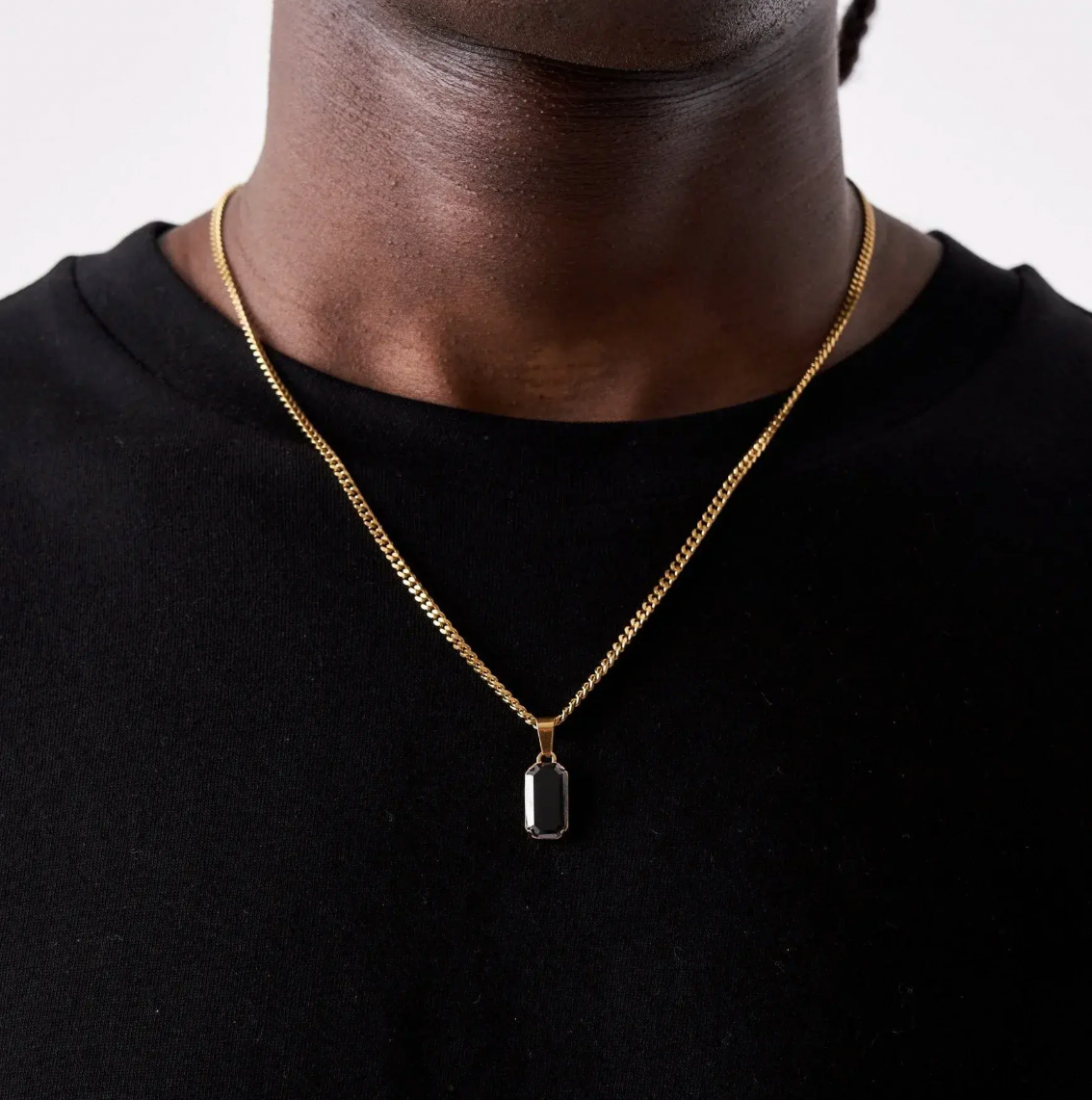 NATURAL OBSIDIAN STONE CHAIN