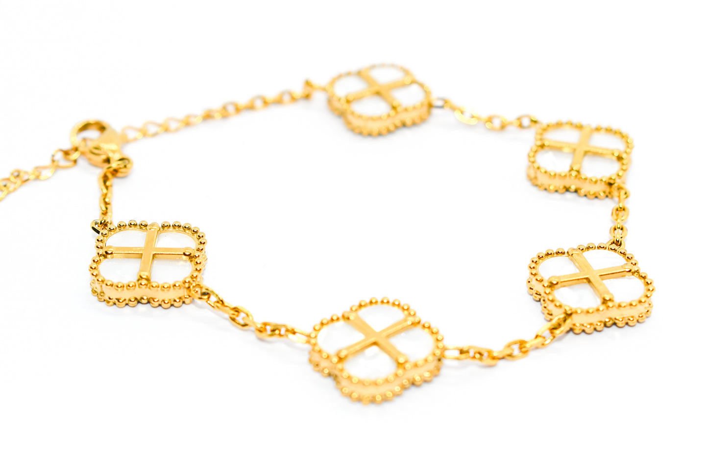 SR CLOVER BRACELET - WHITE