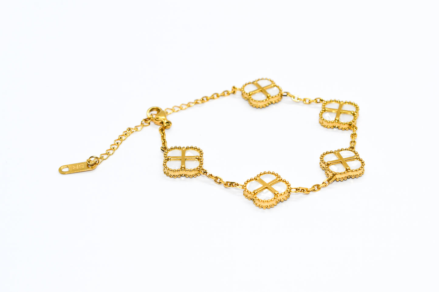 SR CLOVER BRACELET - WHITE