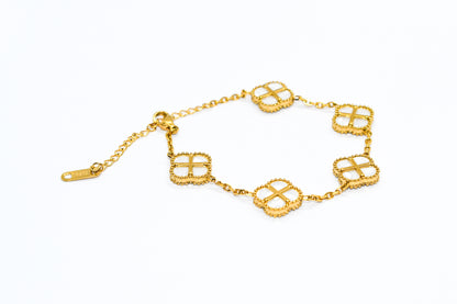 SR CLOVER BRACELET - WHITE
