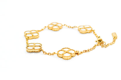 SR CLOVER BRACELET - WHITE