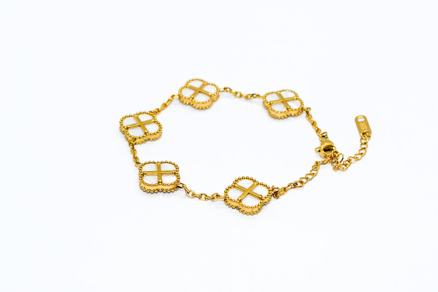 SR CLOVER BRACELET - WHITE