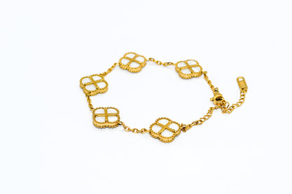 SR CLOVER BRACELET - WHITE
