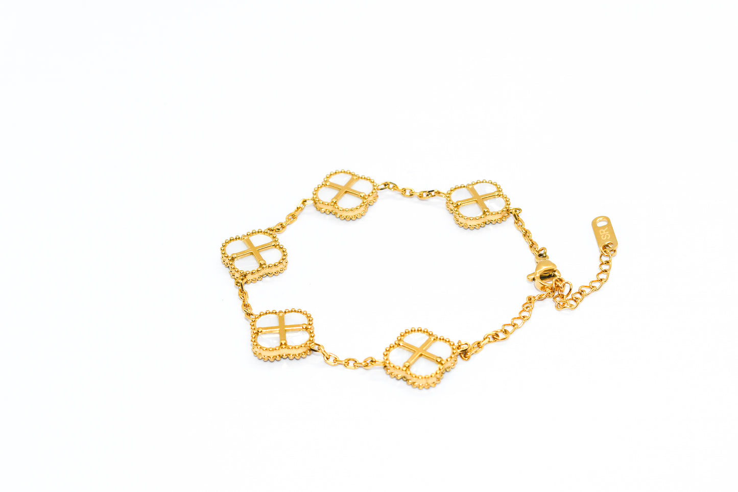SR CLOVER BRACELET - WHITE