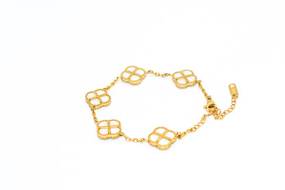 SR CLOVER BRACELET - WHITE