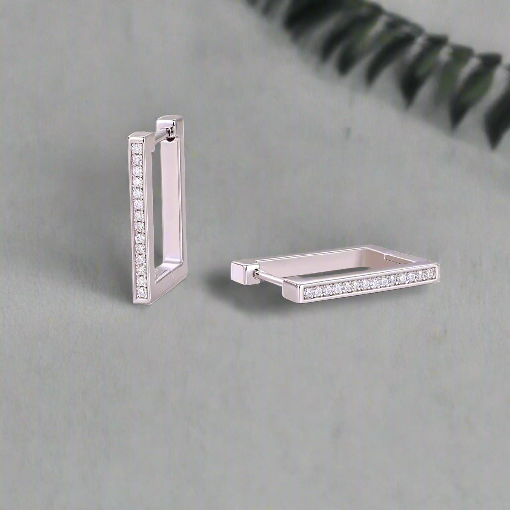 RECTANGLE HOOP EARRINGS